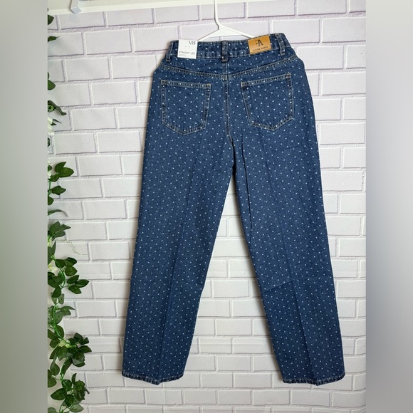 FLYING ANGEL Polka Dot High Waist Straight Leg Jeans/size 1(25) - Picture 7 of 9